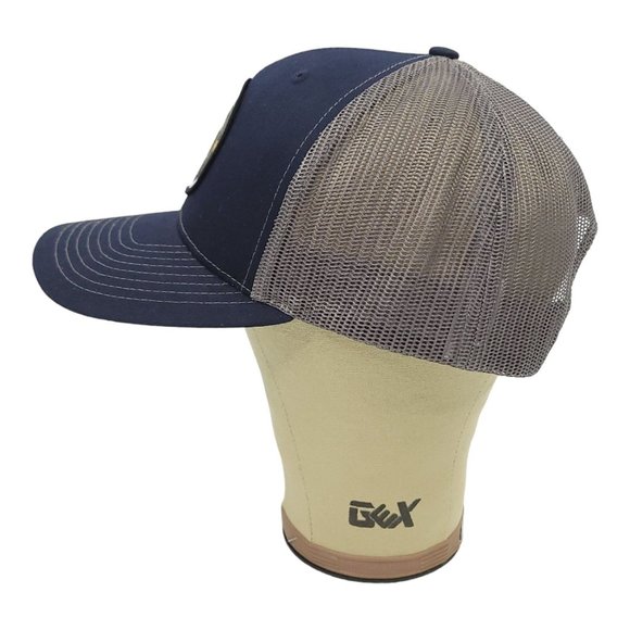 Buck Bald Brewing Mesh Snapback Cap Trucker Baseball Hat Blue Gray Richardson - Picture 8 of 12